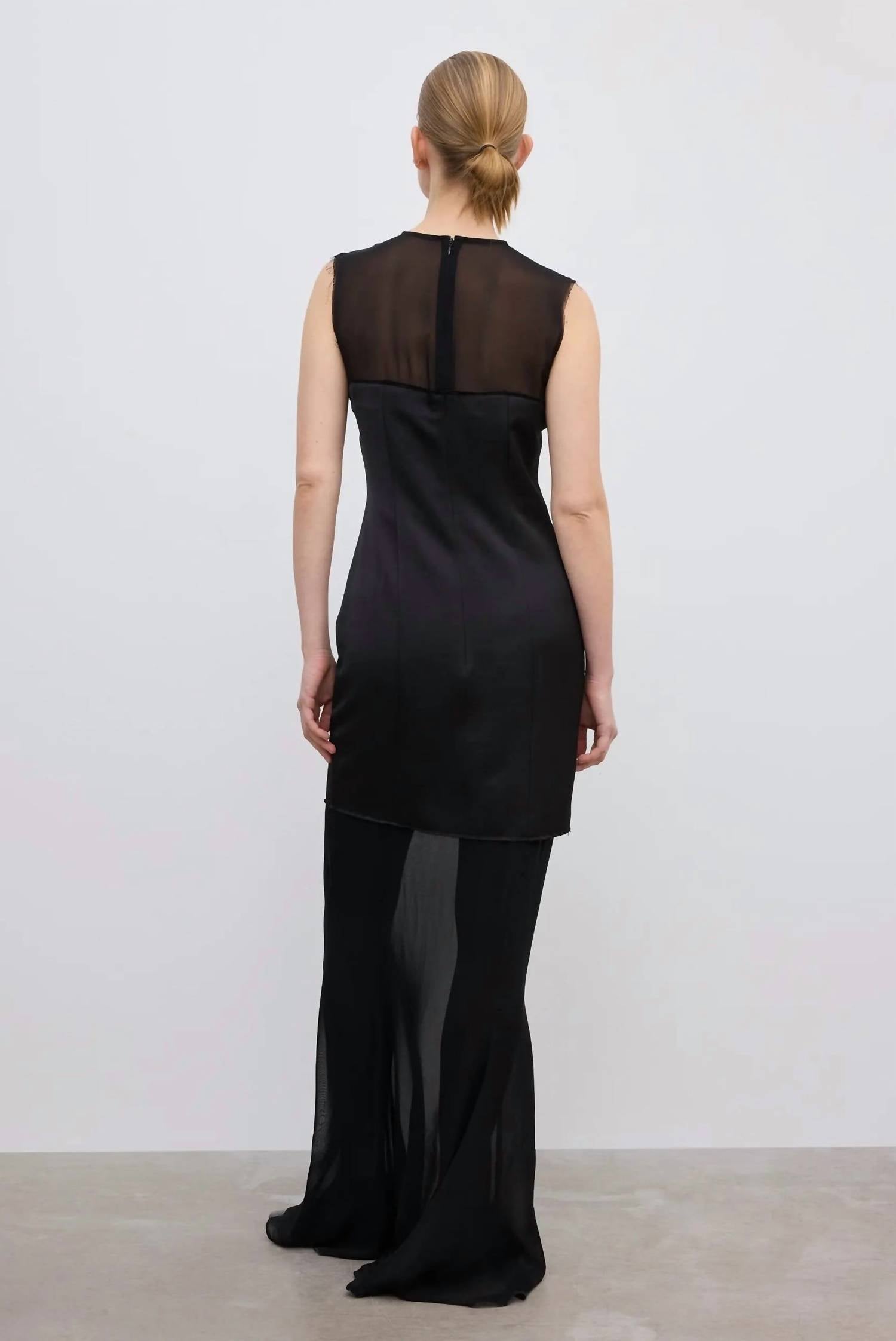 House of Dagmar Two Layer Maxi Dress in black - women's dress - detail view