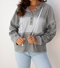66Disco - Waffle Patchwork Hooded Top