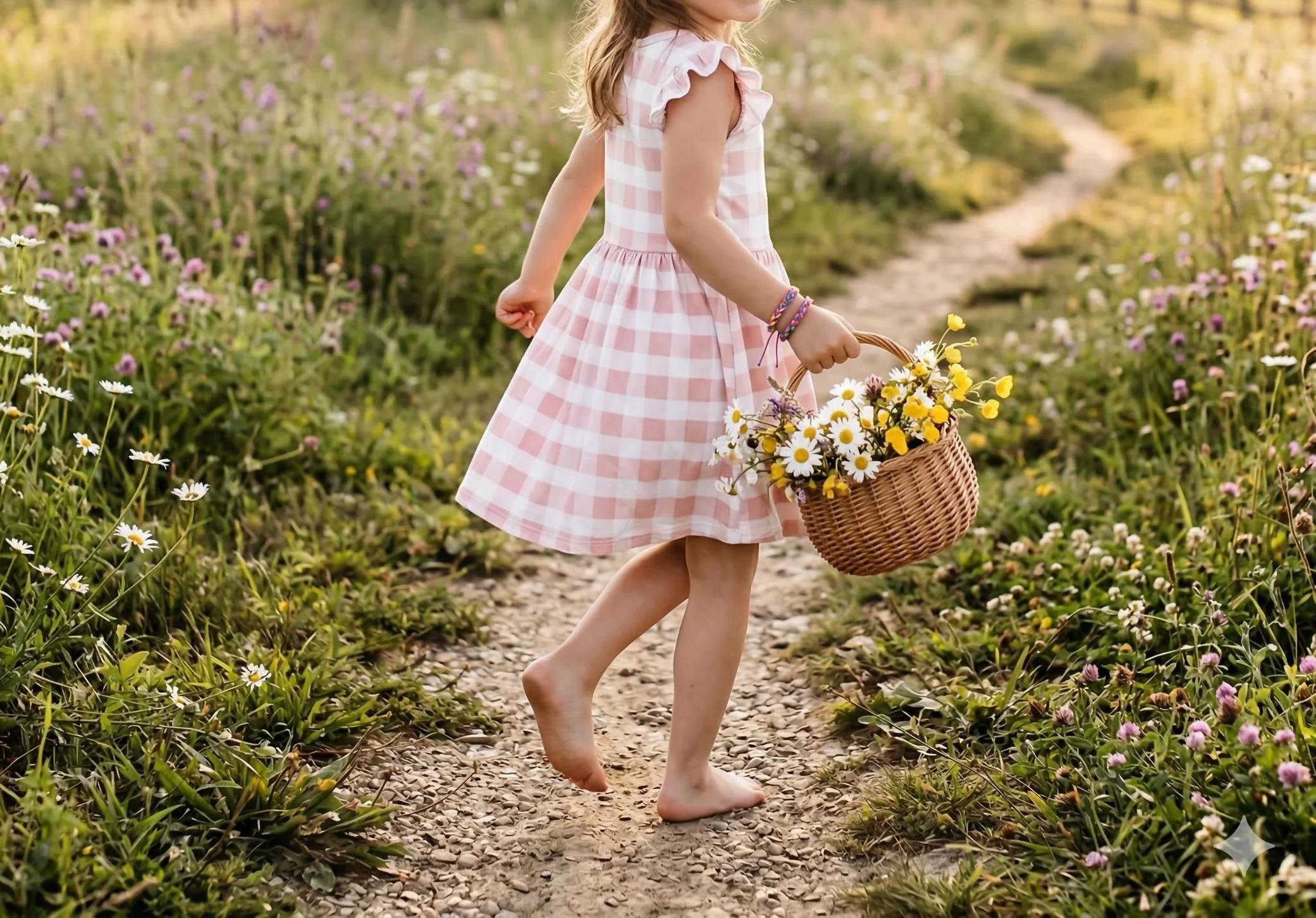 Emerson And Friends - Girl's Gingham Short Sleeve Bamboo Twirl Dress