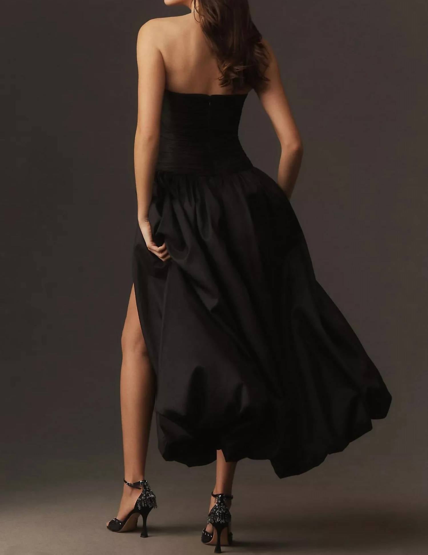 Hutch - Georgina Strapless Rucheddrop-waist Maxi Dress
