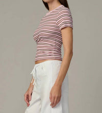 Joe's Jeans The Baby Tee in blush ecru stripe - women's t-shirt - alternate view