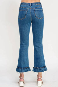 Special A - Tummy Control Kick Flare Jeans With Ruffle Hem