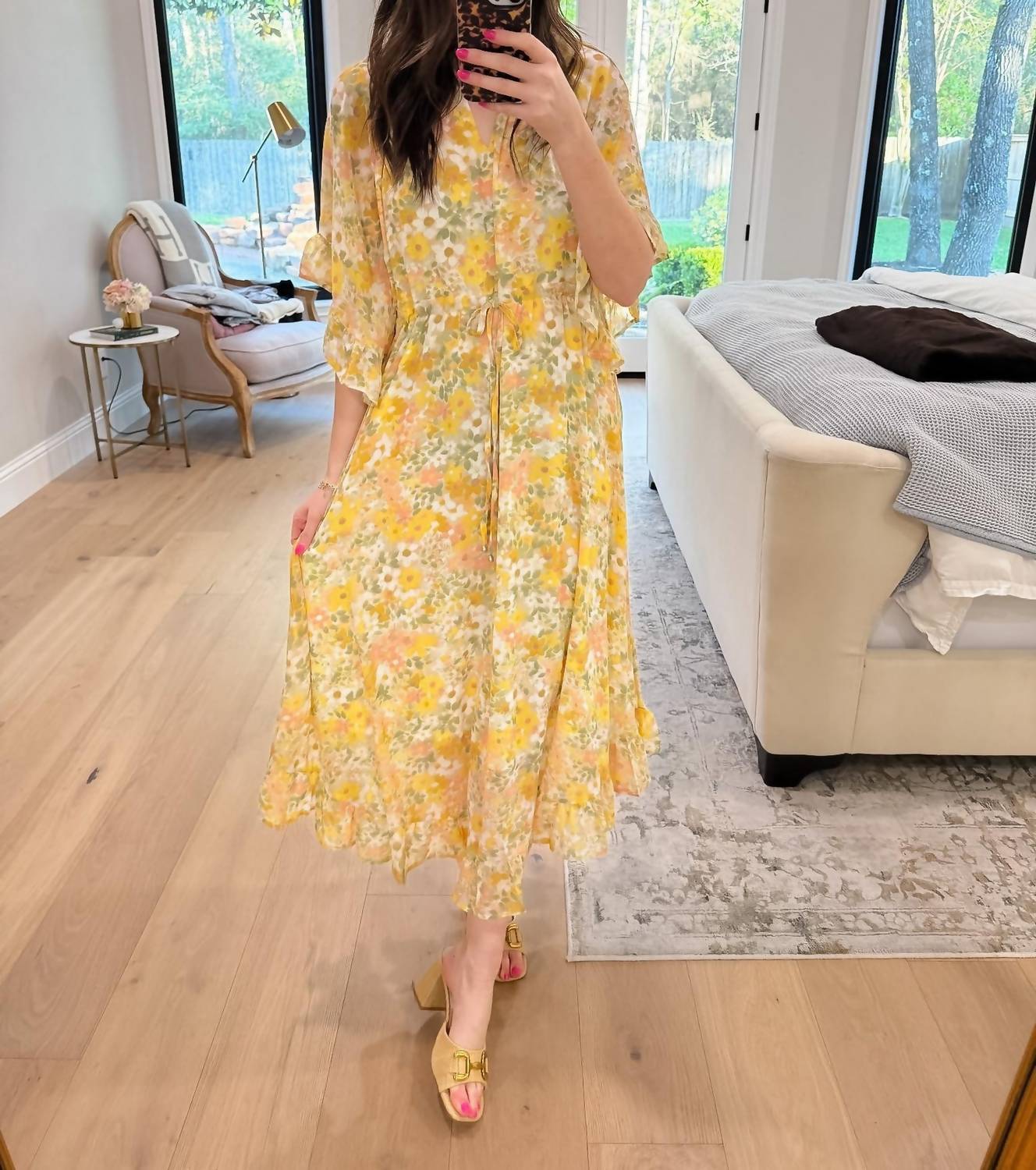 entro Sunlit Meadow Maxi Dress in yellow - women's dress - view 5