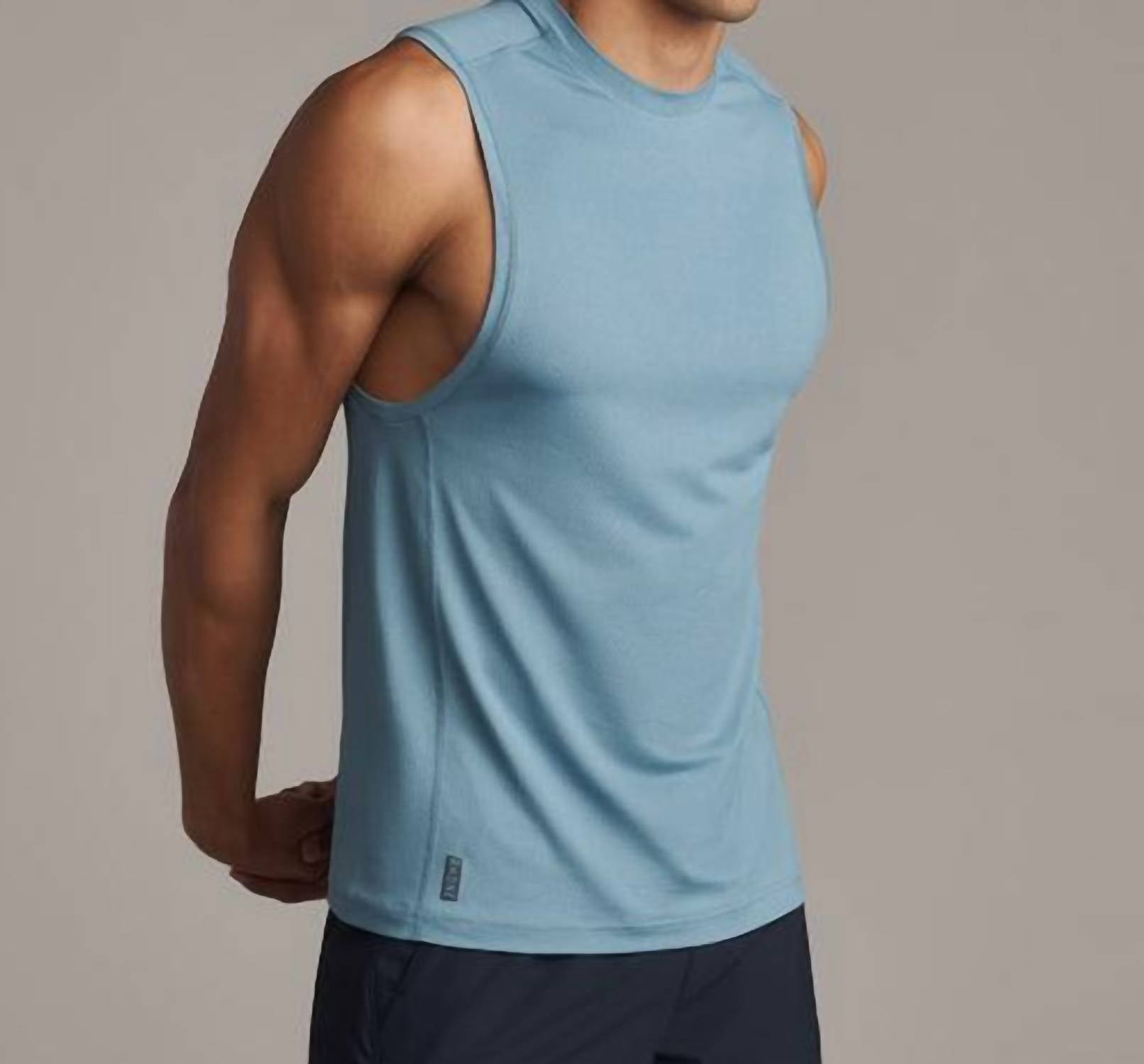 RHONE Invictus Training Tank Top in blue stone - men's tank top