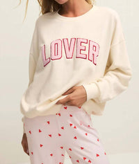 Z Supply Oversized Lover Sweatshirt Top in beige - women's top