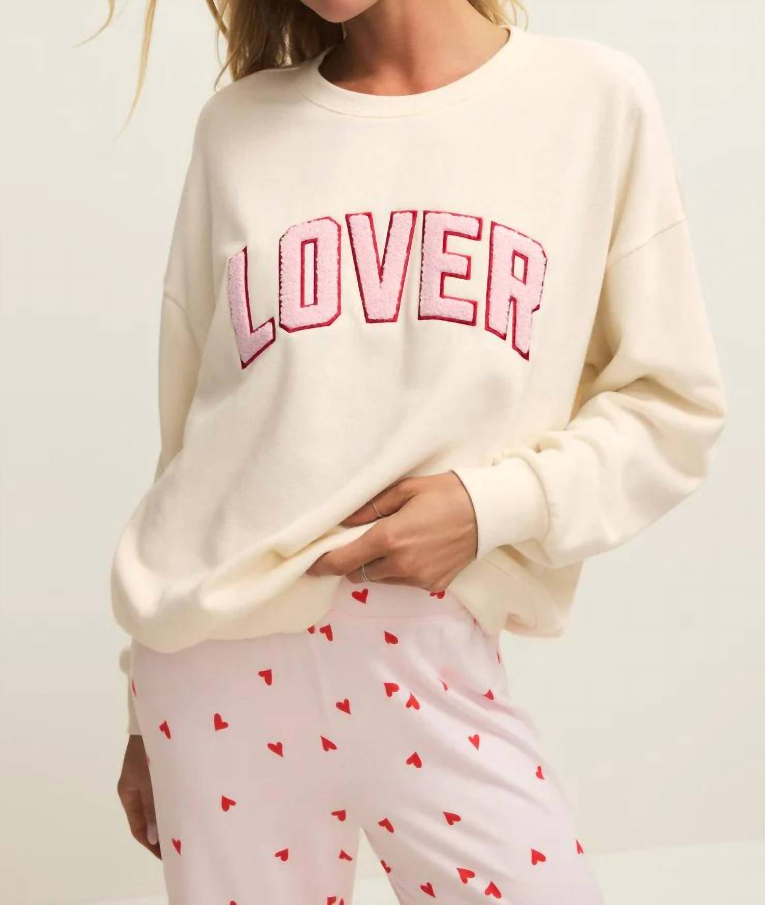 Z Supply Oversized Lover Sweatshirt Top in beige - women's top