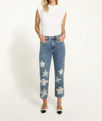 FDJ Suzanne Pencil Crop Denim Jeans in medium blue - women's jeans - alternate view