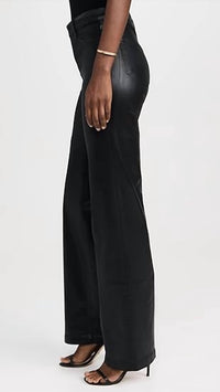 L'Agence Selma Sleek Coated Baby Boot Jean in dark shadow - women's pants - detail view