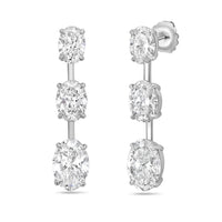 Diana M Jewels - 21.14 Cts Lab Grown Oval Diamond Drop Earrings