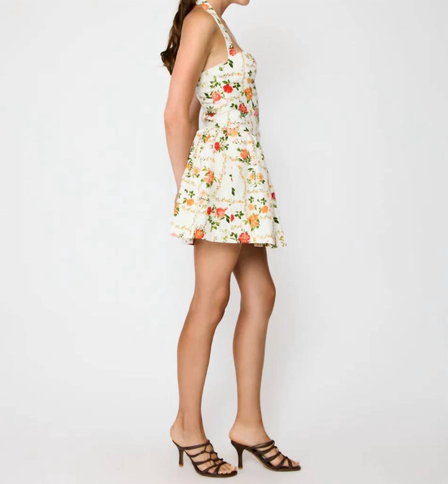 Line And Dot - Floral Halter Mini Dress