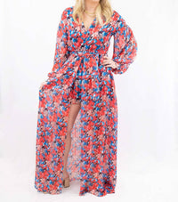 Mulla Maxi Romper Floral Print Dress in multi - women's dress
