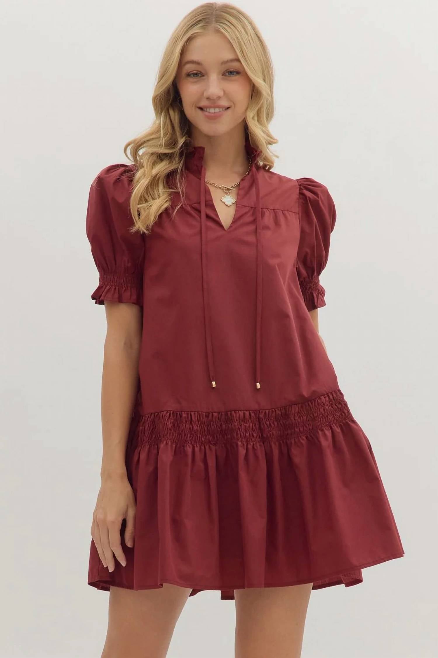 Entro - Puff Sleeve Mini Dress