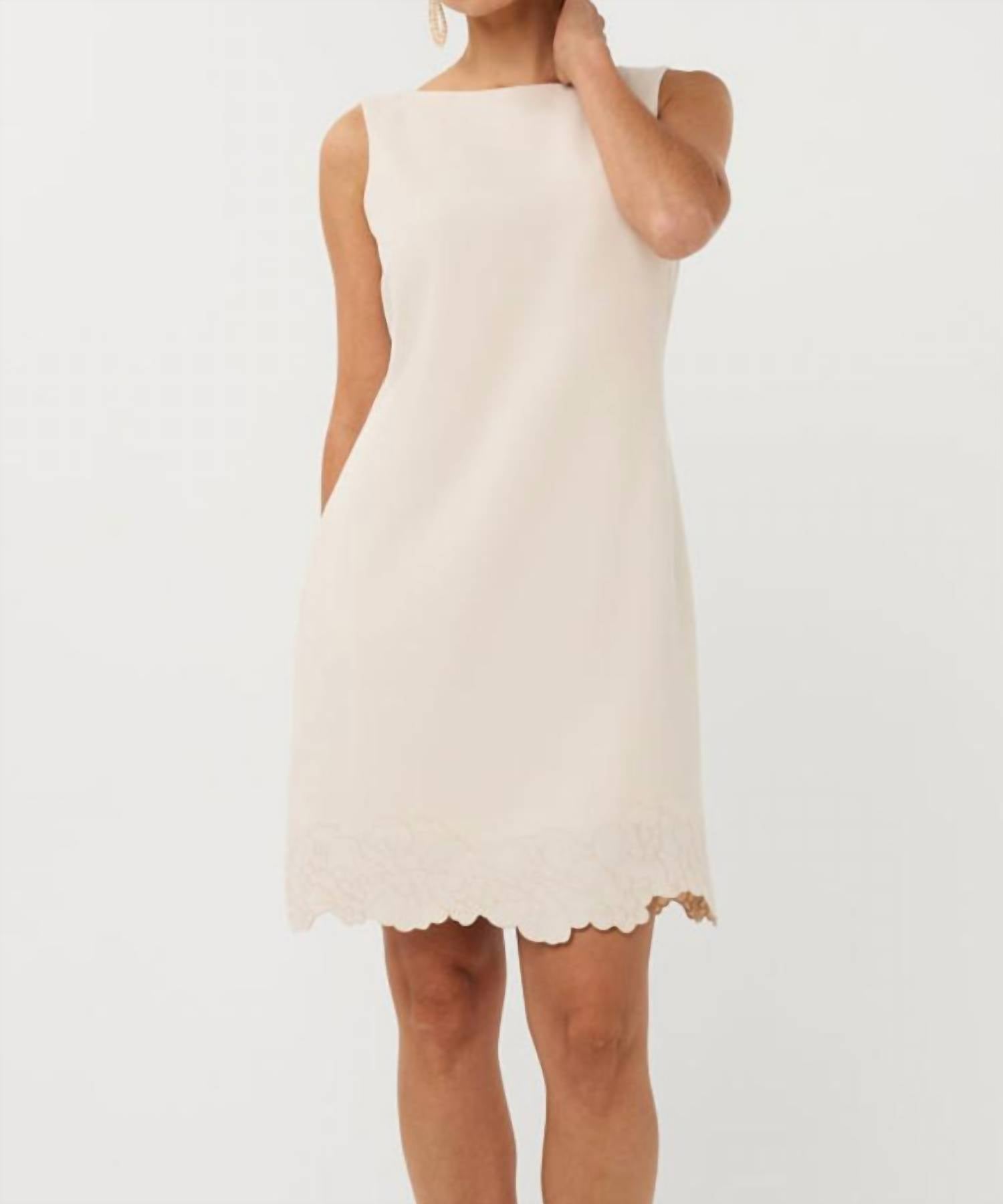 ESQUALO Flower Bottom Dress in ecru - women's dress