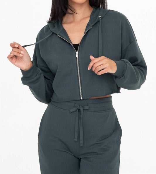 Mono B - Go To French Terry Crop Hoodie