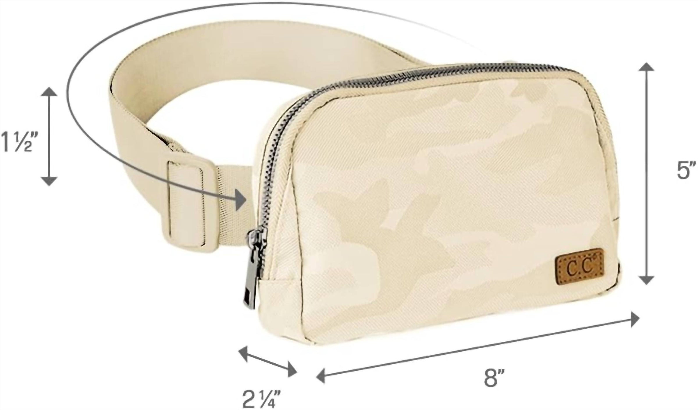 C.C Women's Fanny Packs With Adjustable Strap in beige - women's bag - detail view