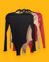 The Athletic Side Of Us Lady Liberty Long Sleeve Ribbed Leotard – Sustainable Cotton in black - women's shirt - alternate view