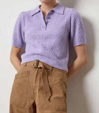 Lilla P - Mixed Stitch Elbow Sleeve Polo