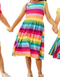 Mila & Rose - Girls Cheerful Stripes Twirl Dress