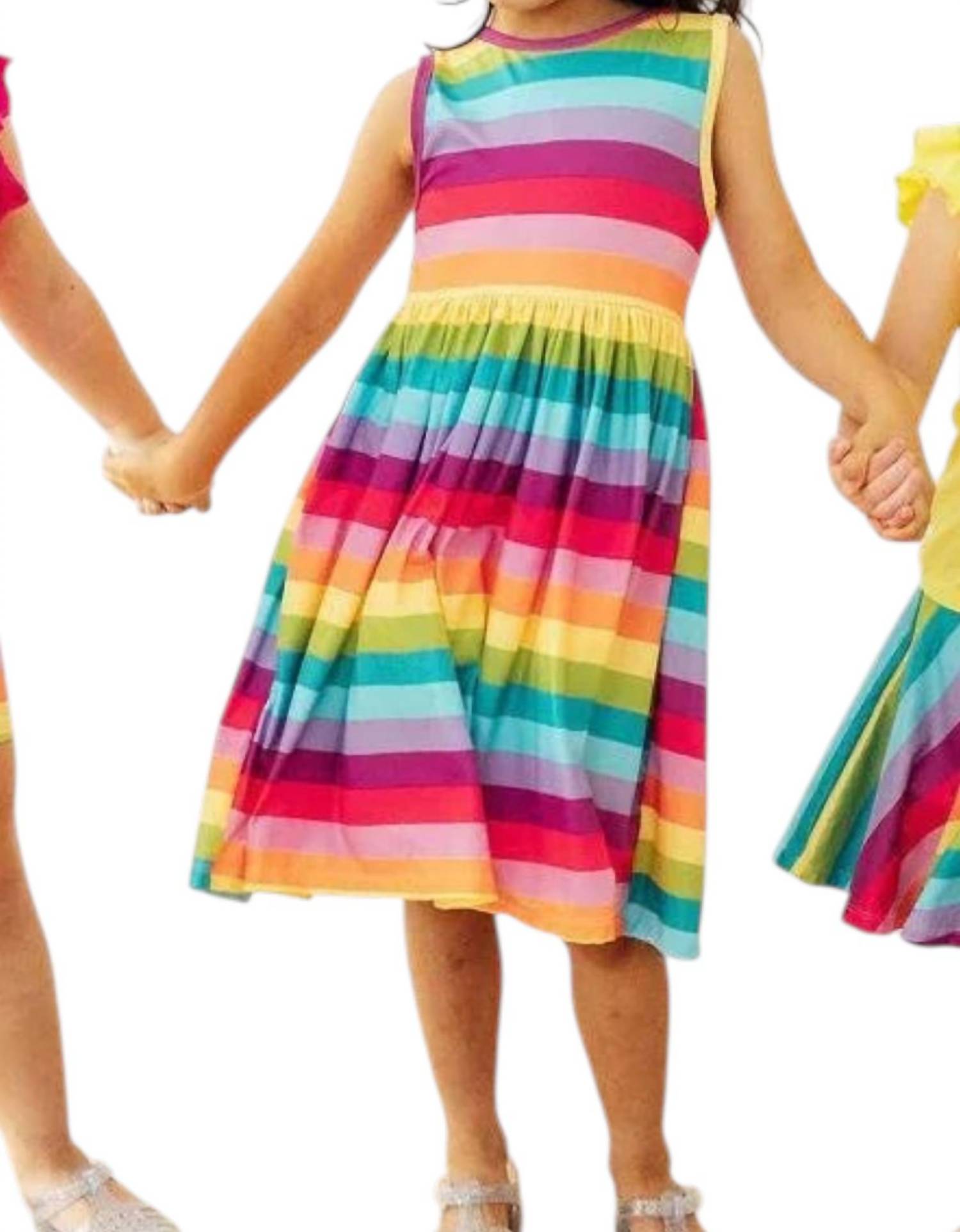 Mila & Rose - Girls Cheerful Stripes Twirl Dress