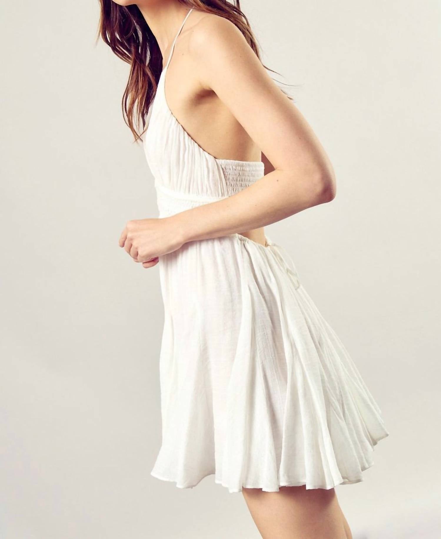 Mustard Seed - Lace Trim Drawstring Dress