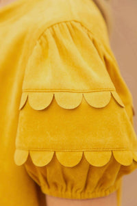Voy - Scallop Detailed Suede Top