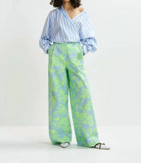 ESSENTIEL ANTWERP Hare Wrap Shirt in blue stripe - women's shirt