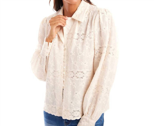 Karen Kane - Long Sleeve Embroidered Blouse