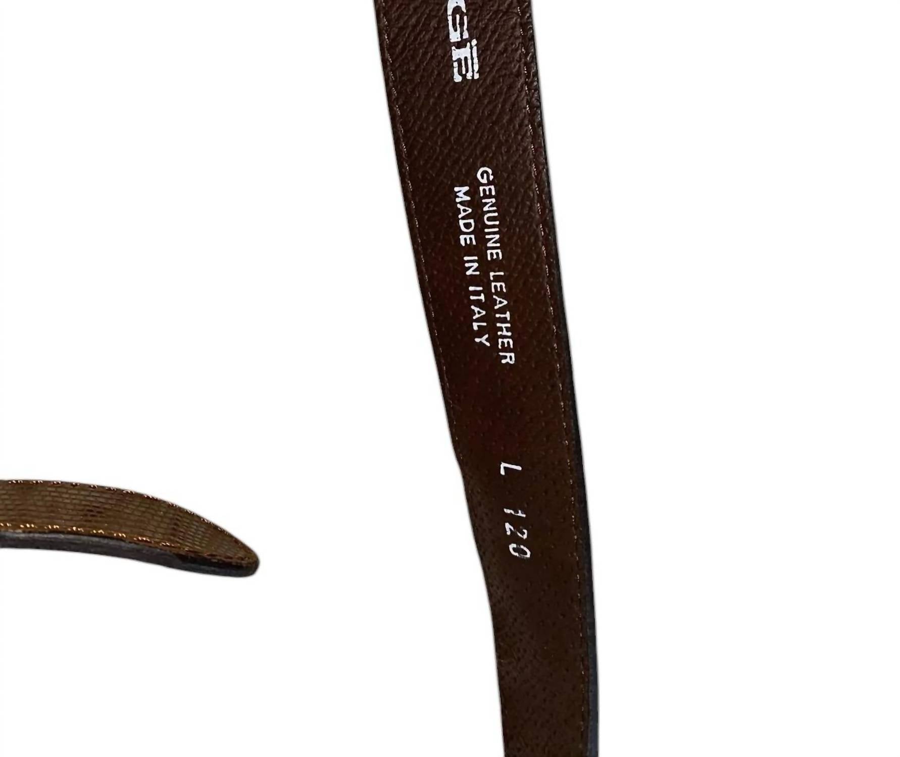 Berge - WOMEN'S SKINNY LEATHER BELT WITH BRONZE LINKS