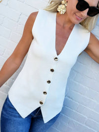 Wisteria Lane - Fine Button Down Vest