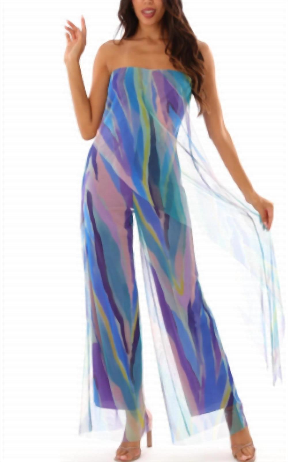 Elana Kattan - Sheer Mesh Strapless Jumpsuit