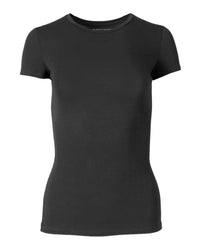 MAJESTIC FILATURES Women's Soft Touch Short Sleeve Crewneck Top in noir - women's t-shirt