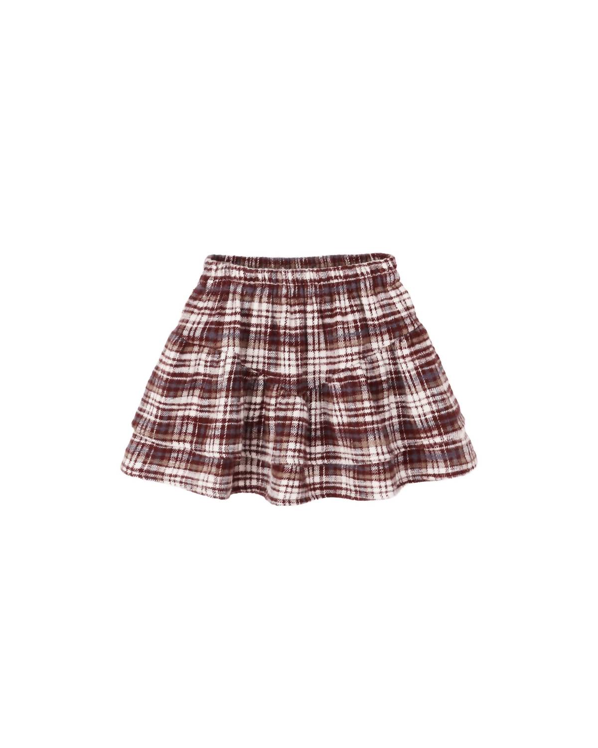 Rylee + Cru - Girl's Plaid Tiered Mini Skirt