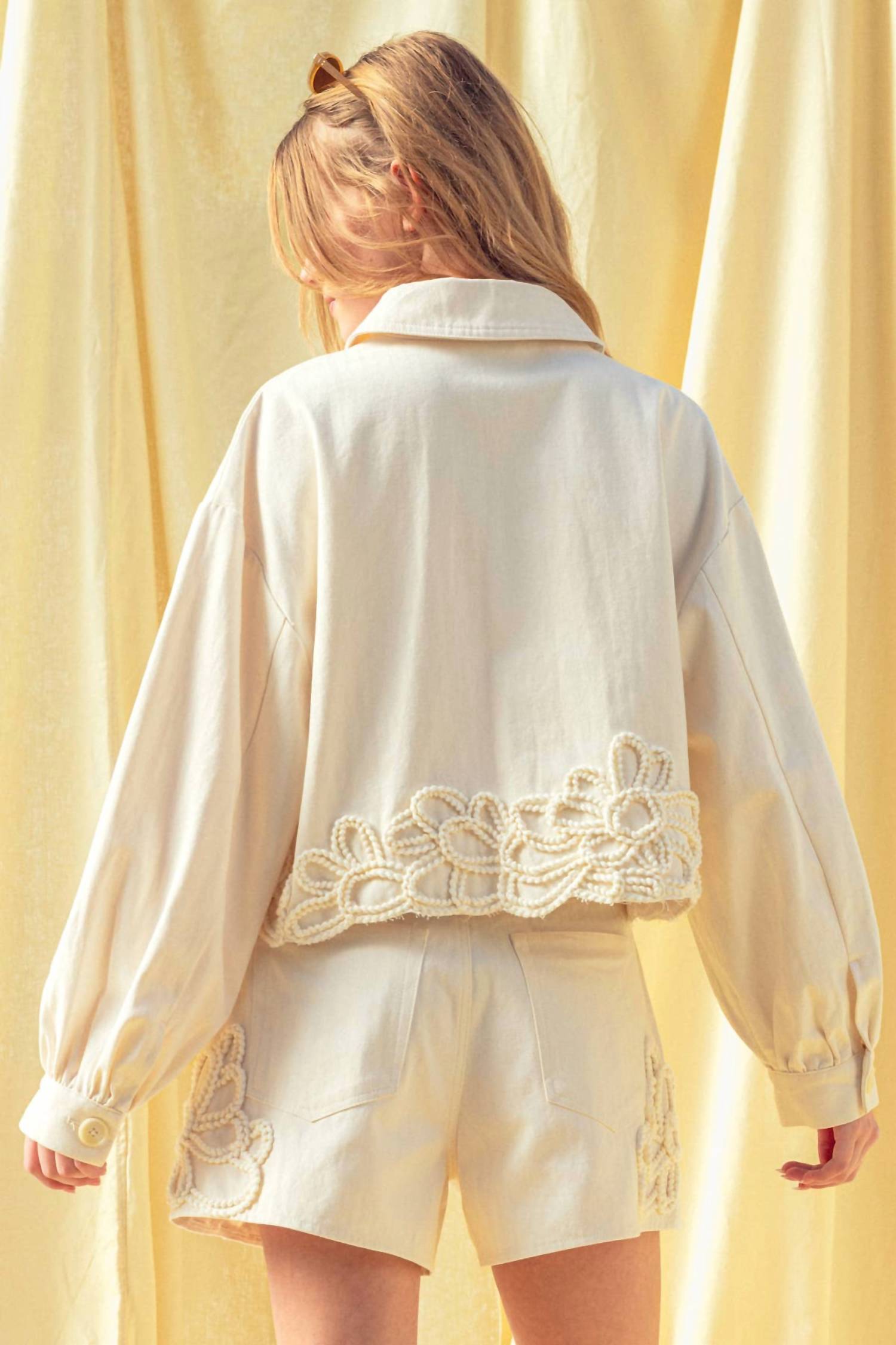 Miou Muse - Floral Embellishment Jacket