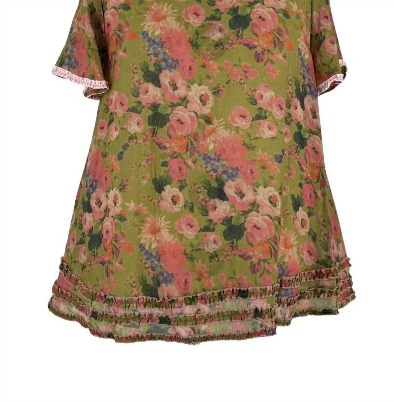 Curate - Women's Ruffle Of Love Floral Top