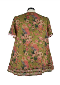 Curate - Women's Ruffle Of Love Floral Top