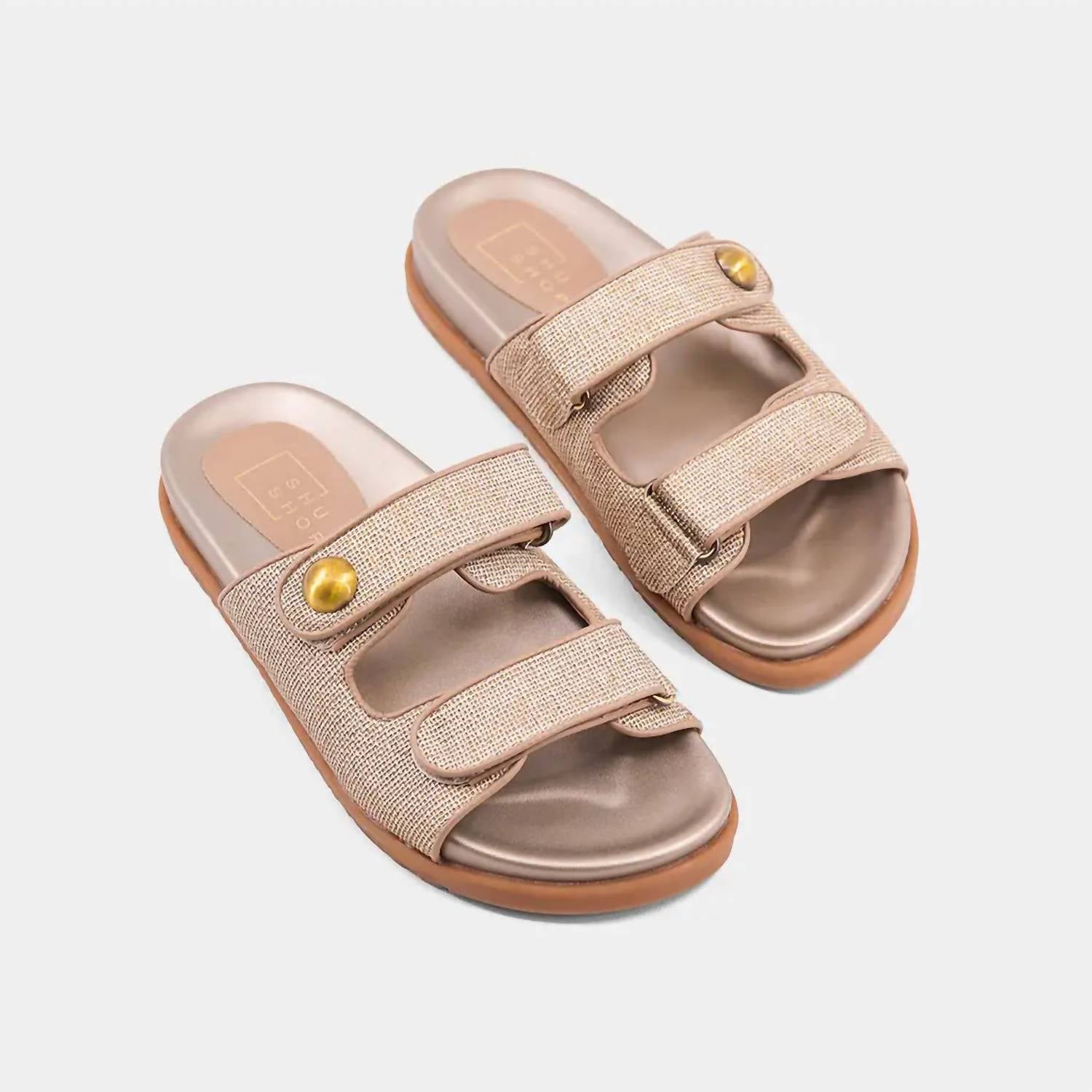 SHU SHOP Women's Blair Sandal in gold woven - women's sandal - view 9