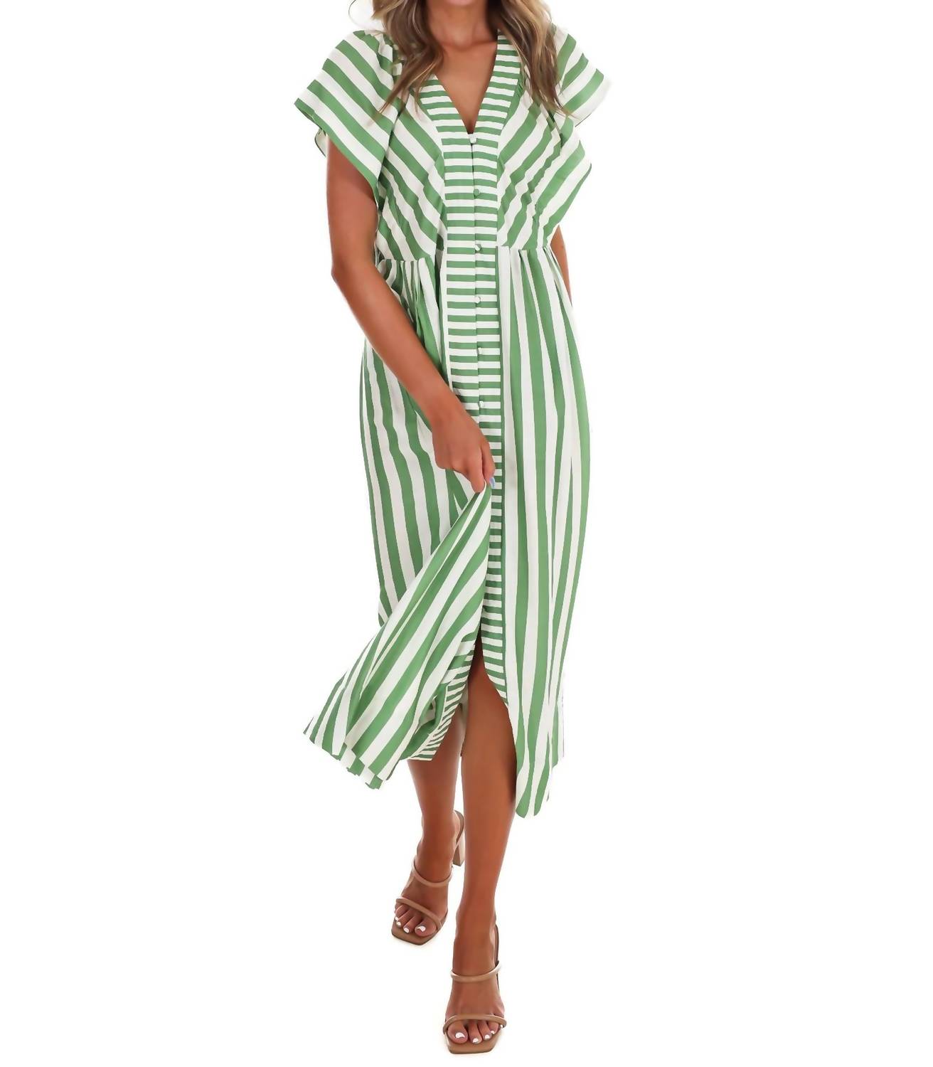 Umgee - Women's Hometown Honey Stripe Midi Dress