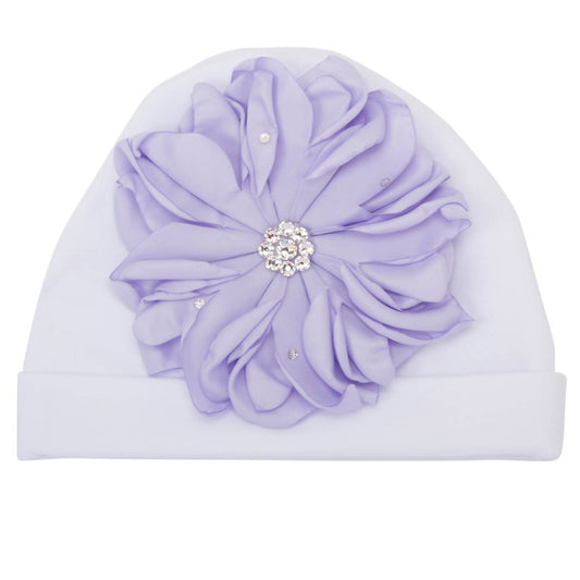 Bari Lynn - Baby Chloe Hat With Floral Accent And Crystal Sparkle