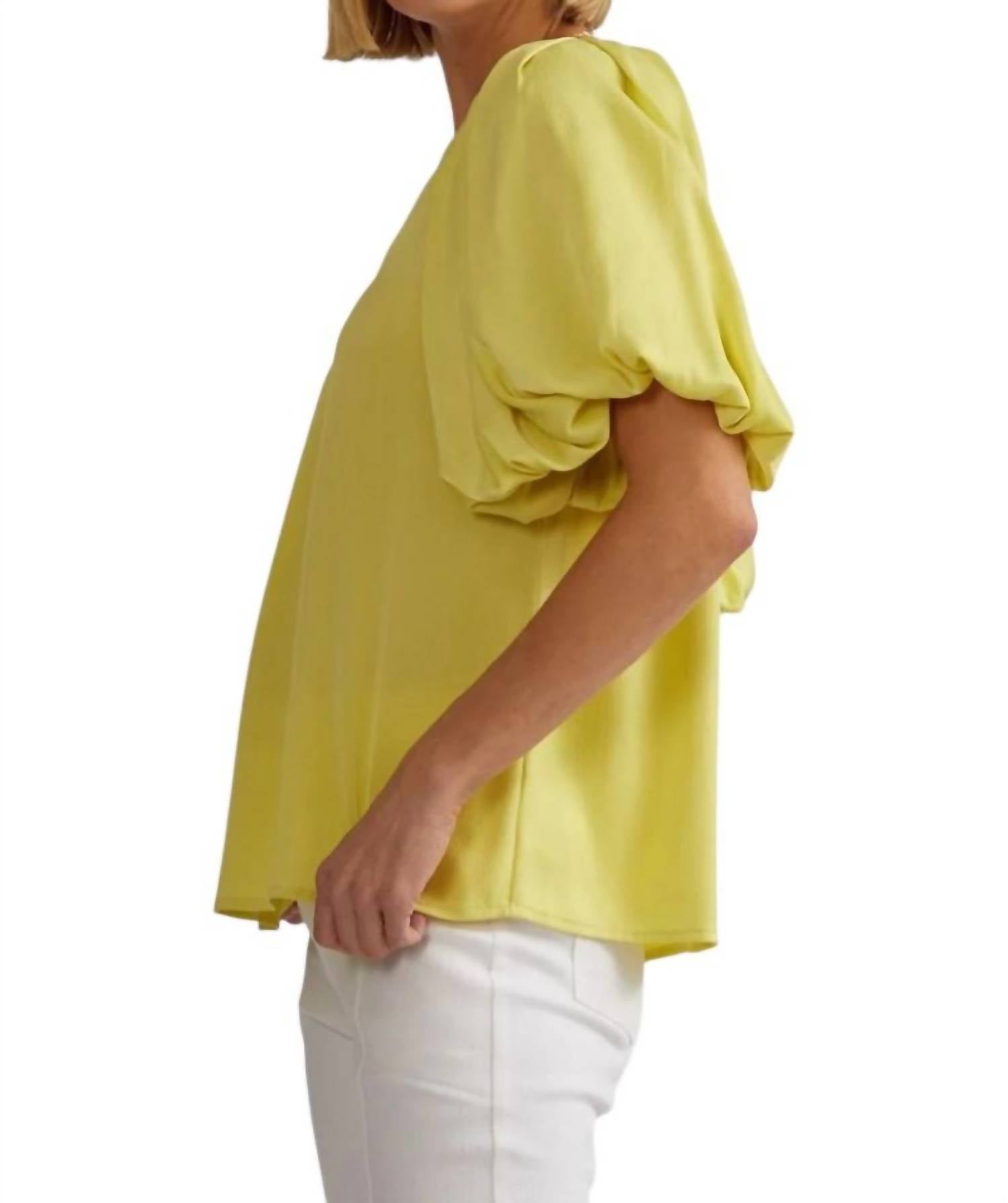 Entro - Fernanda Pleated Bubble Sleeve Top