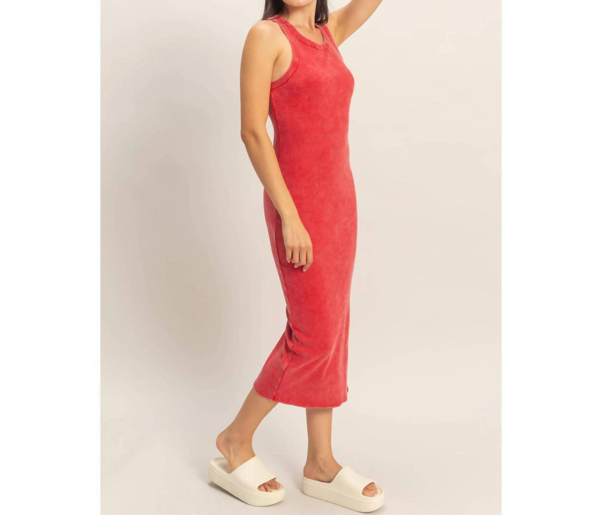 Hyfve - Acid Washed Ribbed Midi Tank Dress