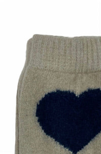 Jumper1234 Women's Heart Socks in sandstone navy - women's accessory - detail view