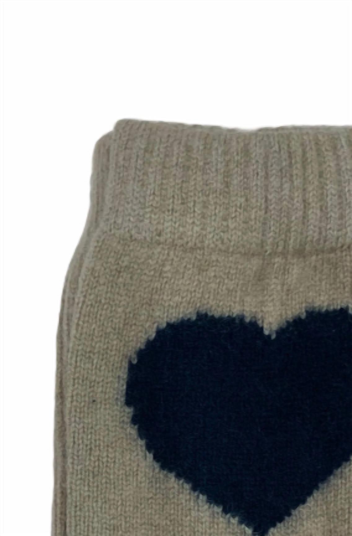 Jumper1234 Women's Heart Socks in sandstone navy - women's accessory - detail view