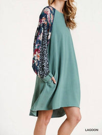 Umgee - Floral & Animal Pocket Dress