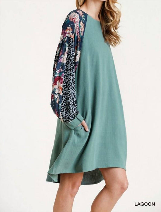 Umgee - Floral & Animal Pocket Dress