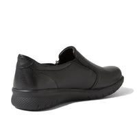 Ziera Women's Senan Casual Flat Shoe in black tumble leather - women's flats - alternate view