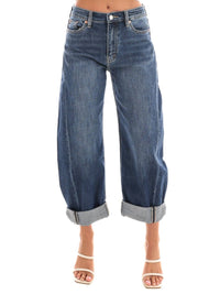 Artemis Vintage High Rise Relaxed Barrel Jeans in dark wash - women's jeans