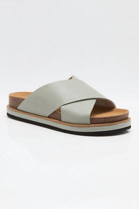 Free People Women's Sidelines Footbed Sandals in dove grey - women's sandal - detail view