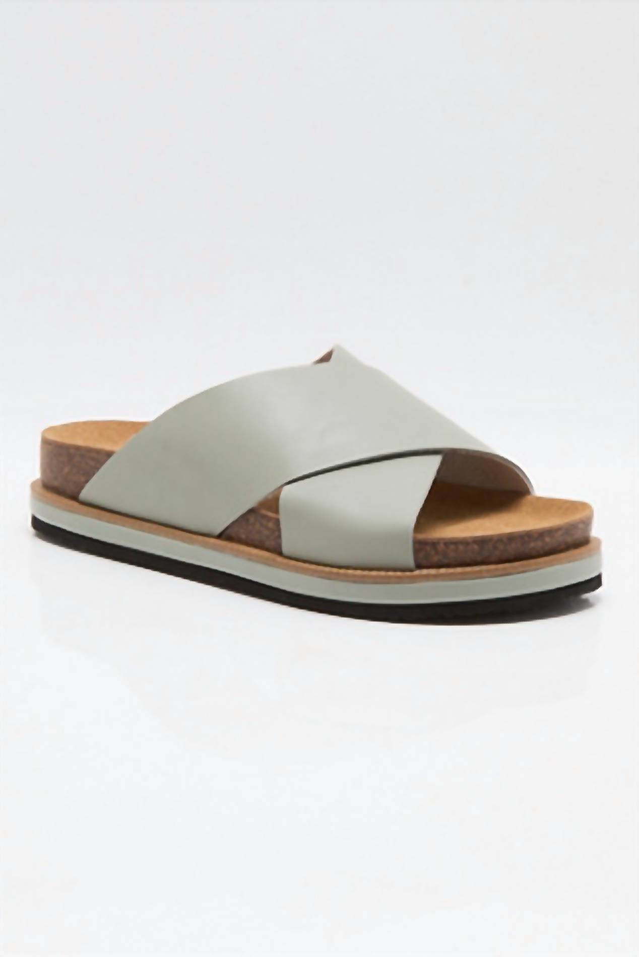 Free People Women's Sidelines Footbed Sandals in dove grey - women's sandal - detail view