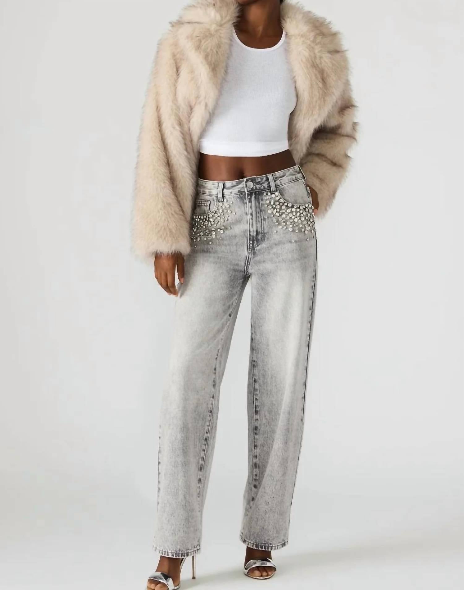 Steve Madden - Eras Straight Leg Embellished Jeans