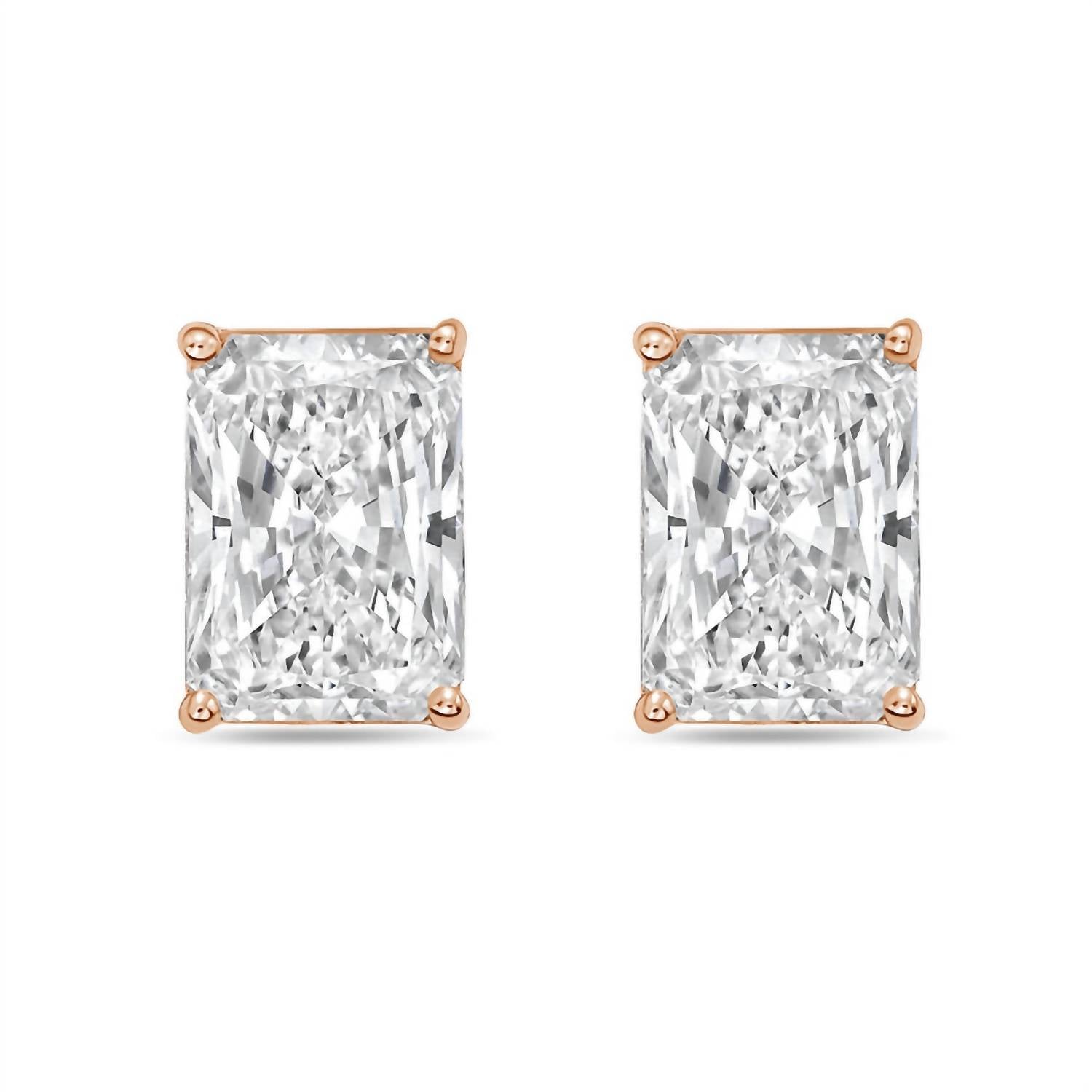 Diana M Jewels - Women's Radiant Lab-grown Diamond Stud Earrings (8.00 Tcw) - Elegant Plus